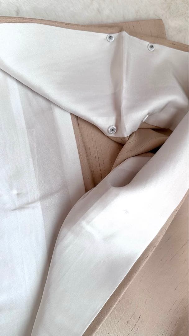 希少　[未使用]　ゼンマイ紬　単衣　幅広め