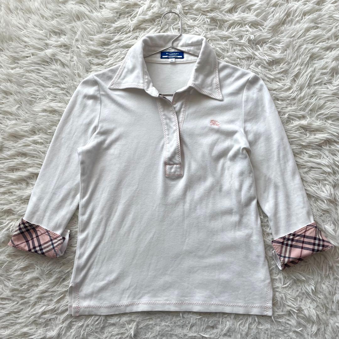 BURBERRY BLUE LABEL 刺繍　ノバチェック　長袖　シャツ