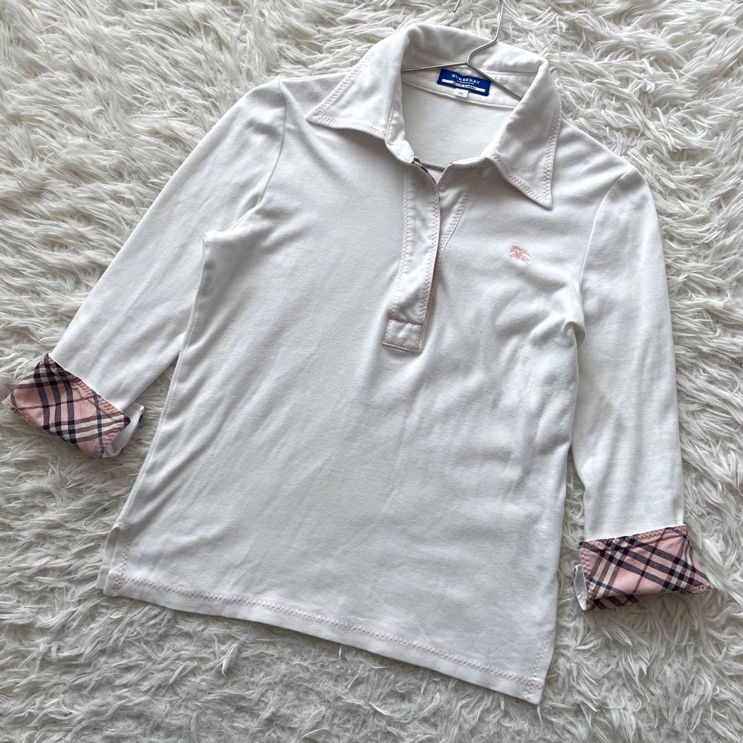 BURBERRY BLUE LABEL 刺繍　ノバチェック　長袖　シャツ