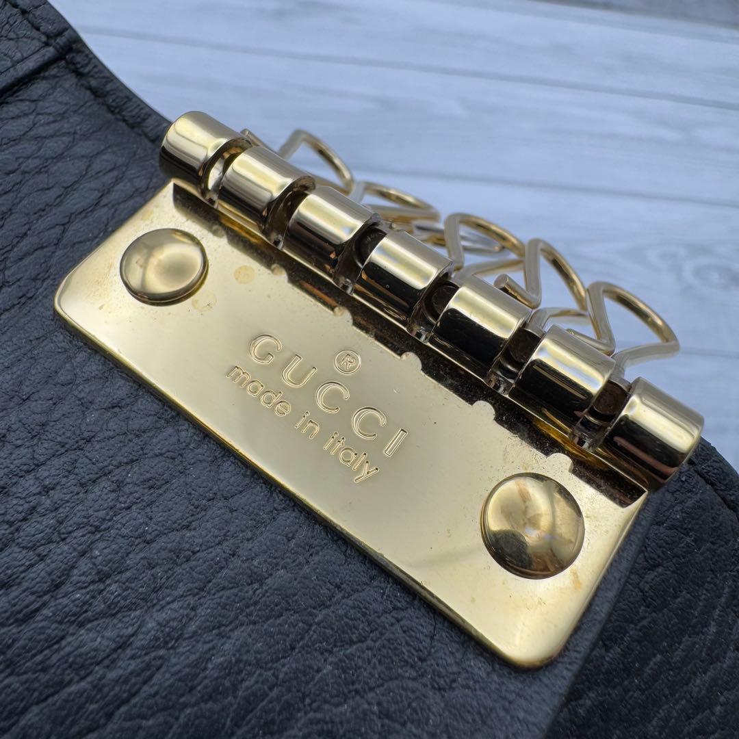 【美品】GUCCI　キーケース　6連　 マーモント　スプリーム　レザー ブラウン