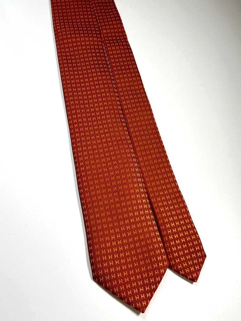 ✨未使用✨HERMES エルメス　ネクタイ　H柄　高級シルク　ファソネH