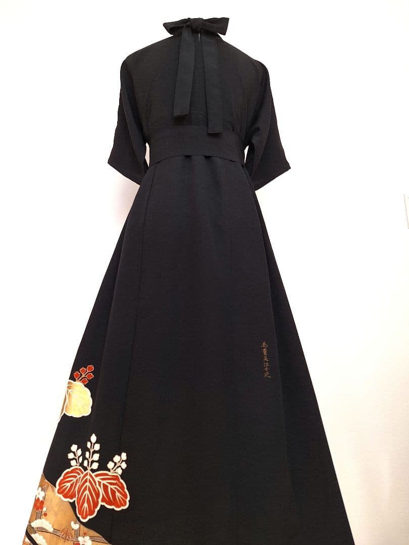 着物リメイクワンピース3653