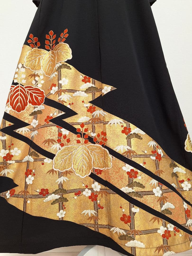 着物リメイクワンピース3653