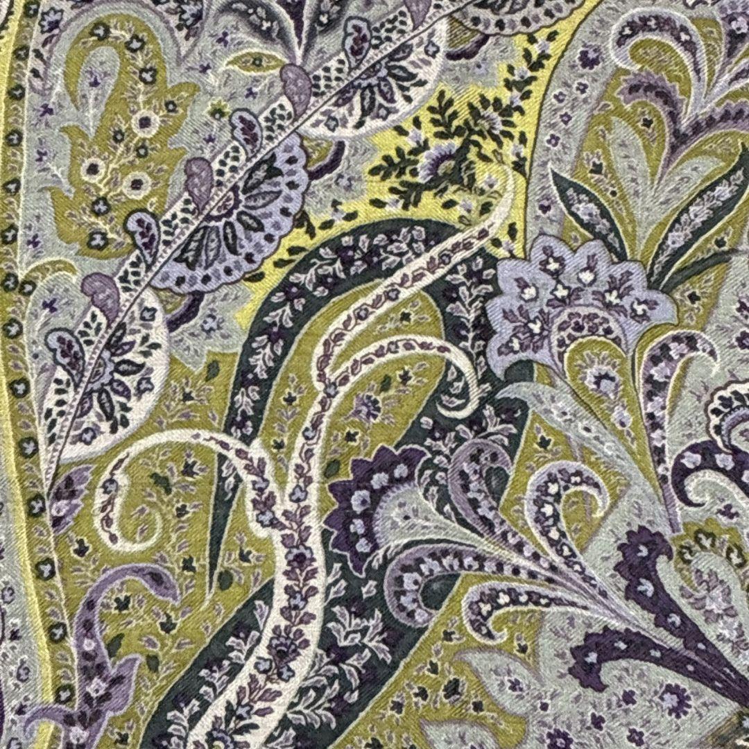 極美品✨ETRO エトロ シルク混 ペイズリー イタリア 大判ストール スカーフ