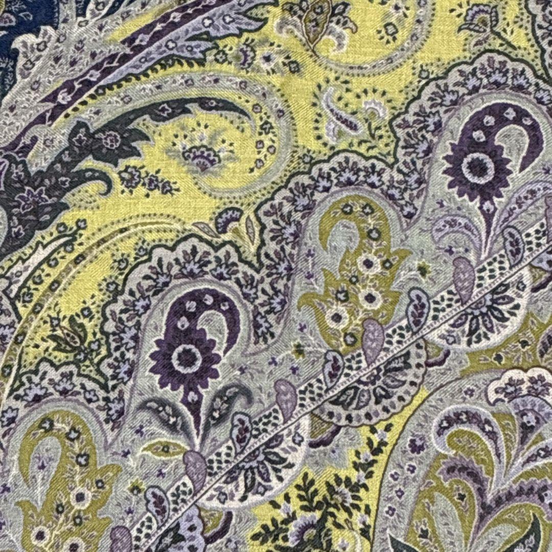極美品✨ETRO エトロ シルク混 ペイズリー イタリア 大判ストール スカーフ
