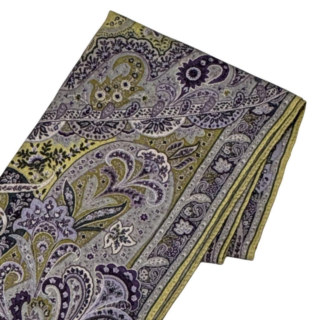 極美品✨ETRO エトロ シルク混 ペイズリー イタリア 大判ストール スカーフ