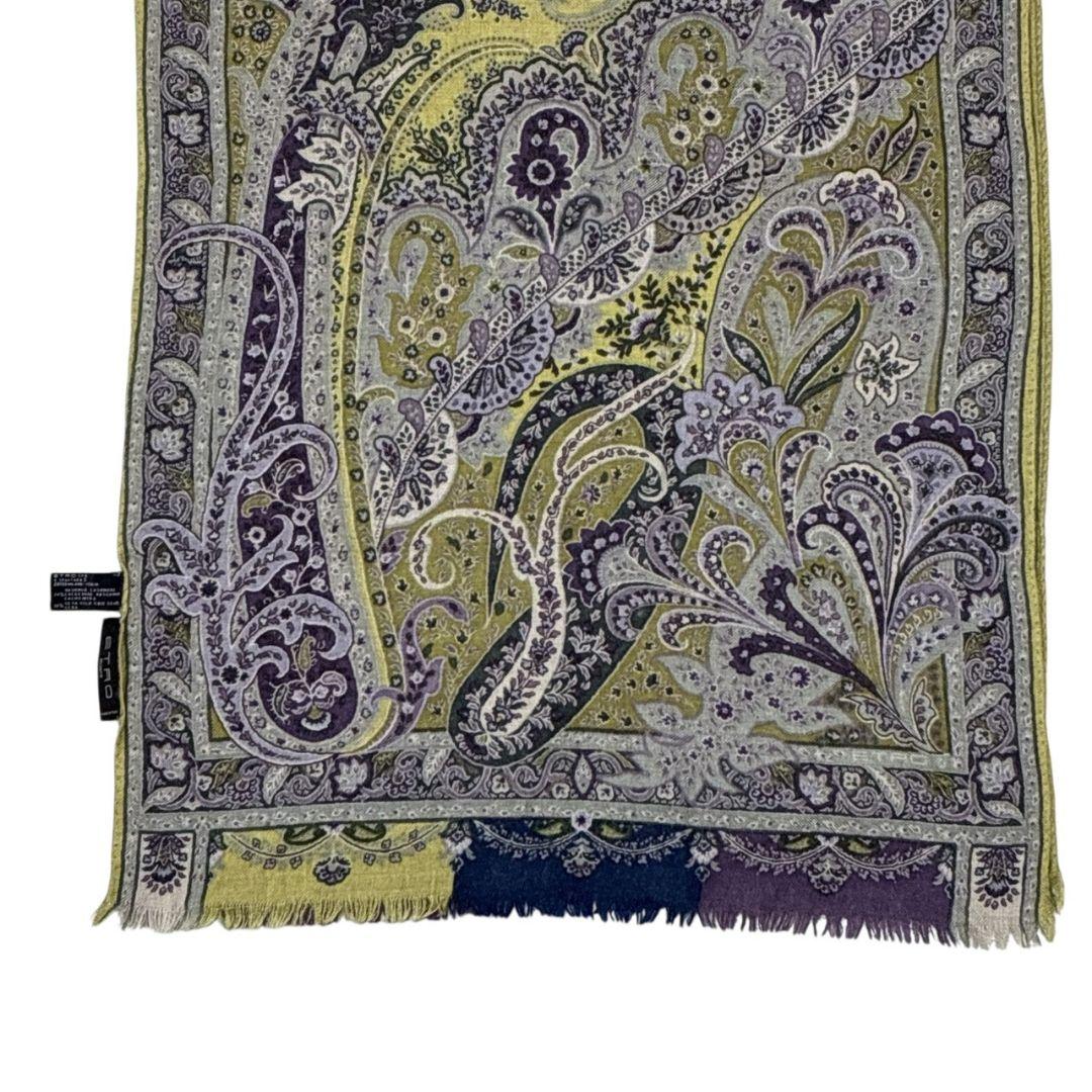 極美品✨ETRO エトロ シルク混 ペイズリー イタリア 大判ストール スカーフ