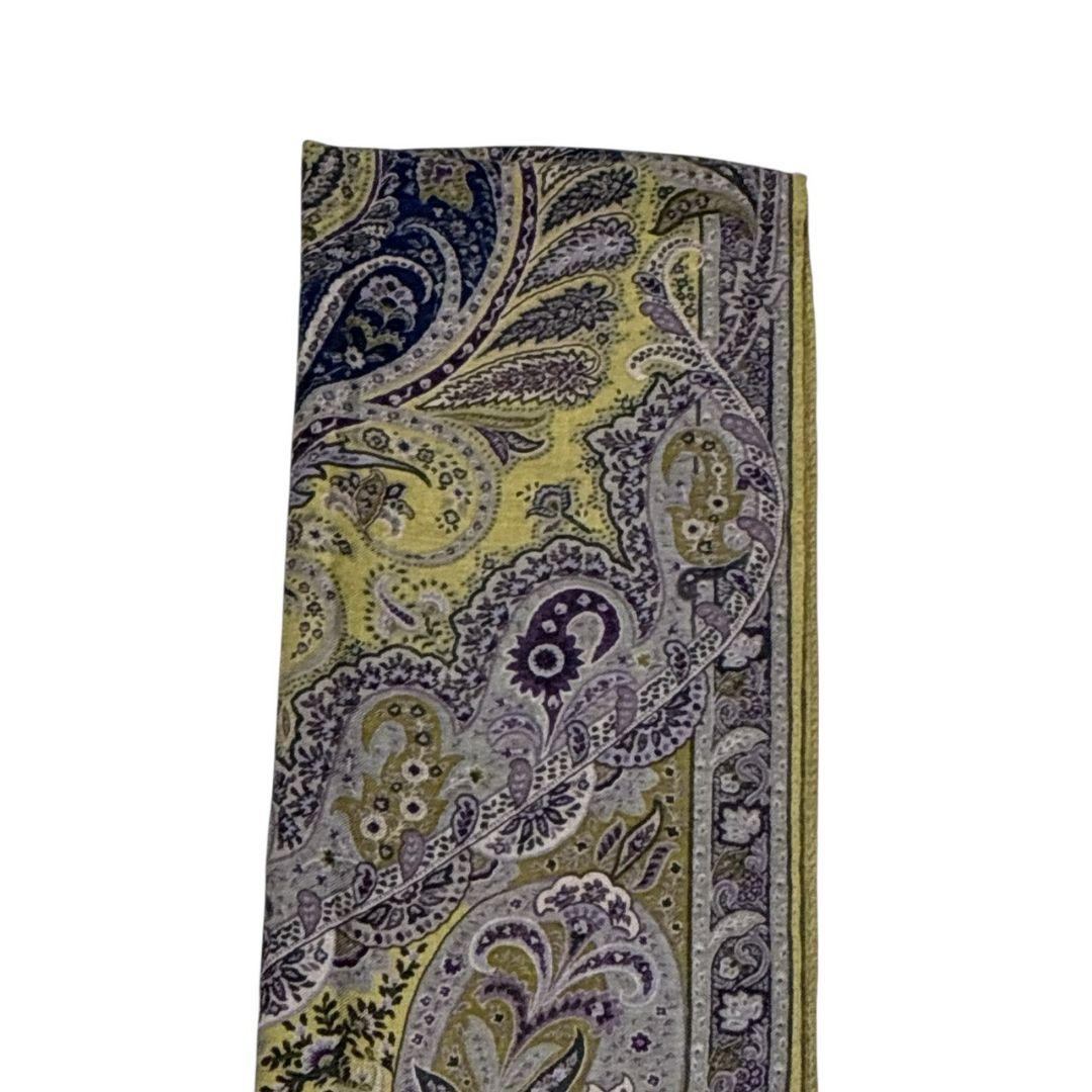 極美品✨ETRO エトロ シルク混 ペイズリー イタリア 大判ストール スカーフ