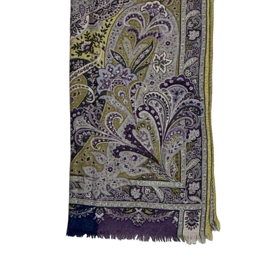 極美品✨ETRO エトロ シルク混 ペイズリー イタリア 大判ストール スカーフ