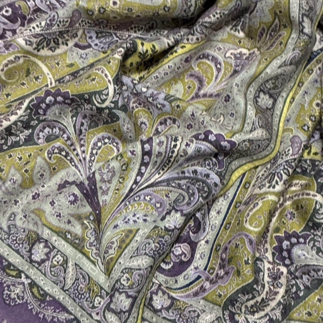 極美品✨ETRO エトロ シルク混 ペイズリー イタリア 大判ストール スカーフ
