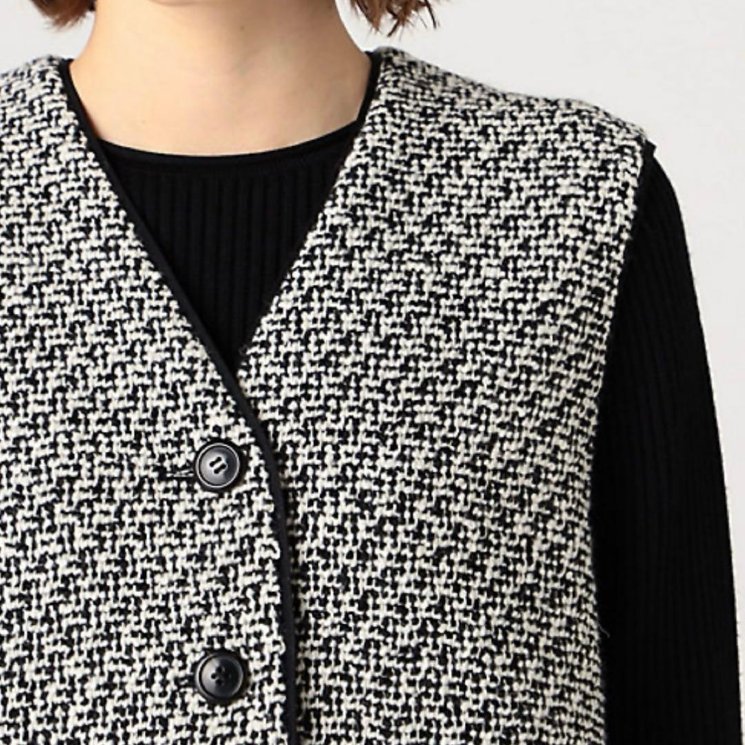 トゥモローランド　モノトーンロービング ファーペプラムジレ