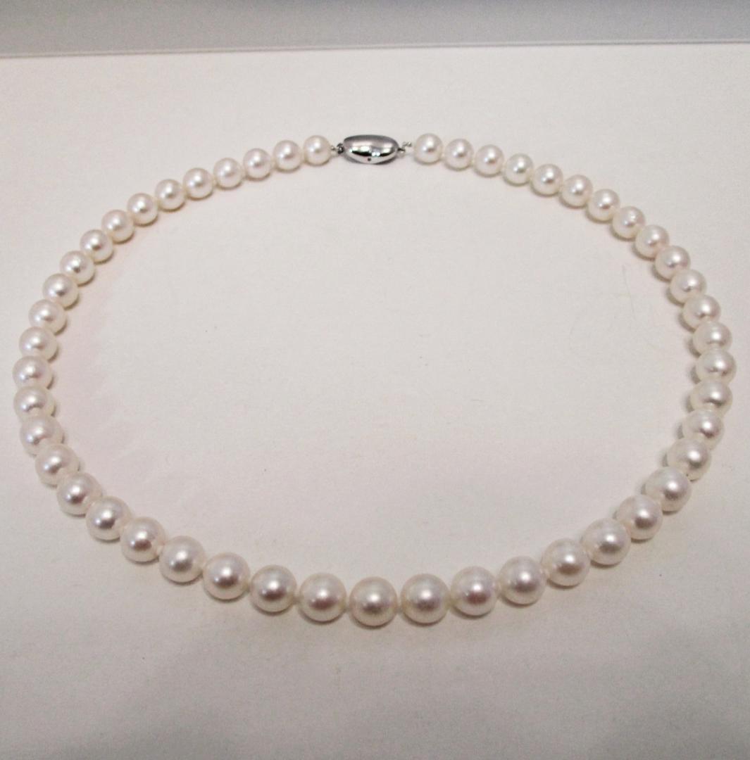 セール☆極美品☆照り強☆アコヤ本真珠ネックレス ７.５-８ミリ