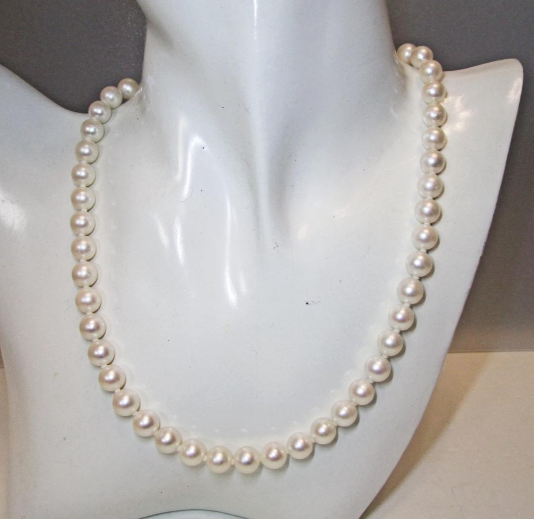 セール☆極美品☆照り強☆アコヤ本真珠ネックレス ７.５-８ミリ