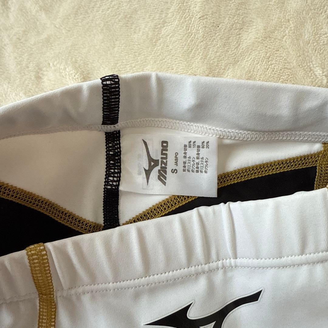 Mizuno 競泳水着 Sサイズ ホワイト/ブラック/ゴールド