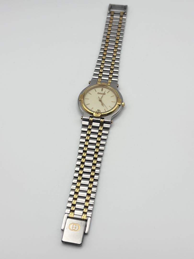 GUCCI グッチ 9000M 腕時計 クォーツ メンズ 2トーン デイト 稼働