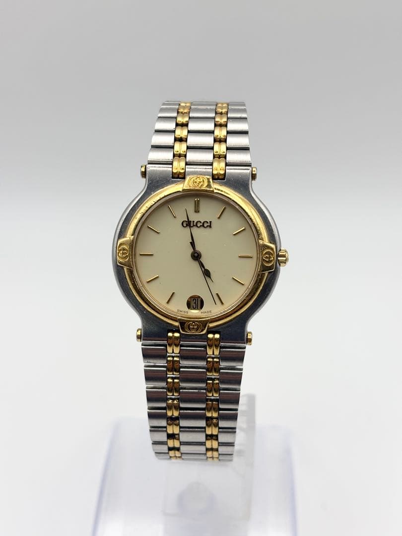 GUCCI グッチ 9000M 腕時計 クォーツ メンズ 2トーン デイト 稼働