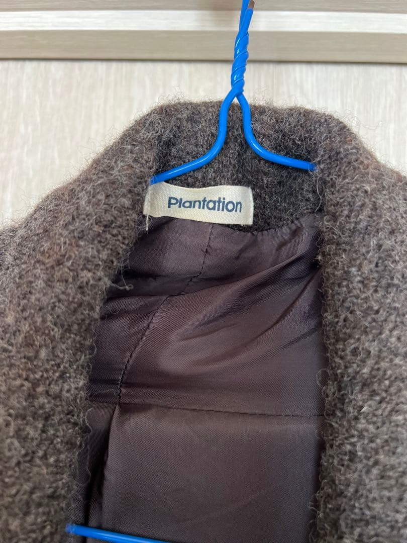 お値下げ中！plantation ロングコート ウール　ダークブラウン　used