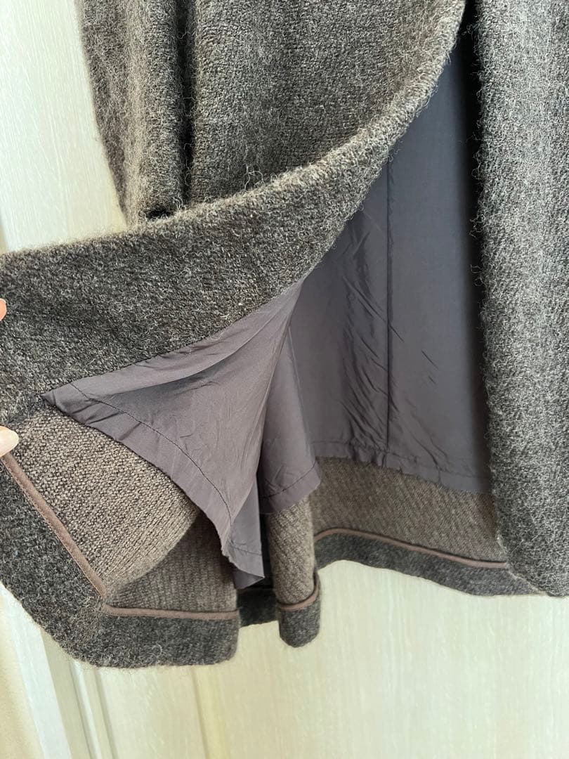 お値下げ中！plantation ロングコート ウール　ダークブラウン　used