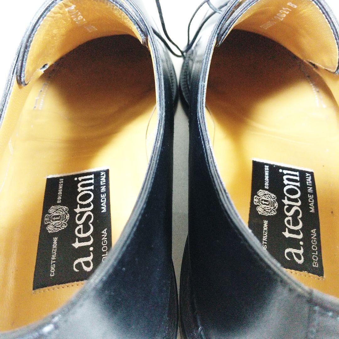 美品　a.testoni　ブラック　プレーントゥ　YK8　　ビジネスシューズ