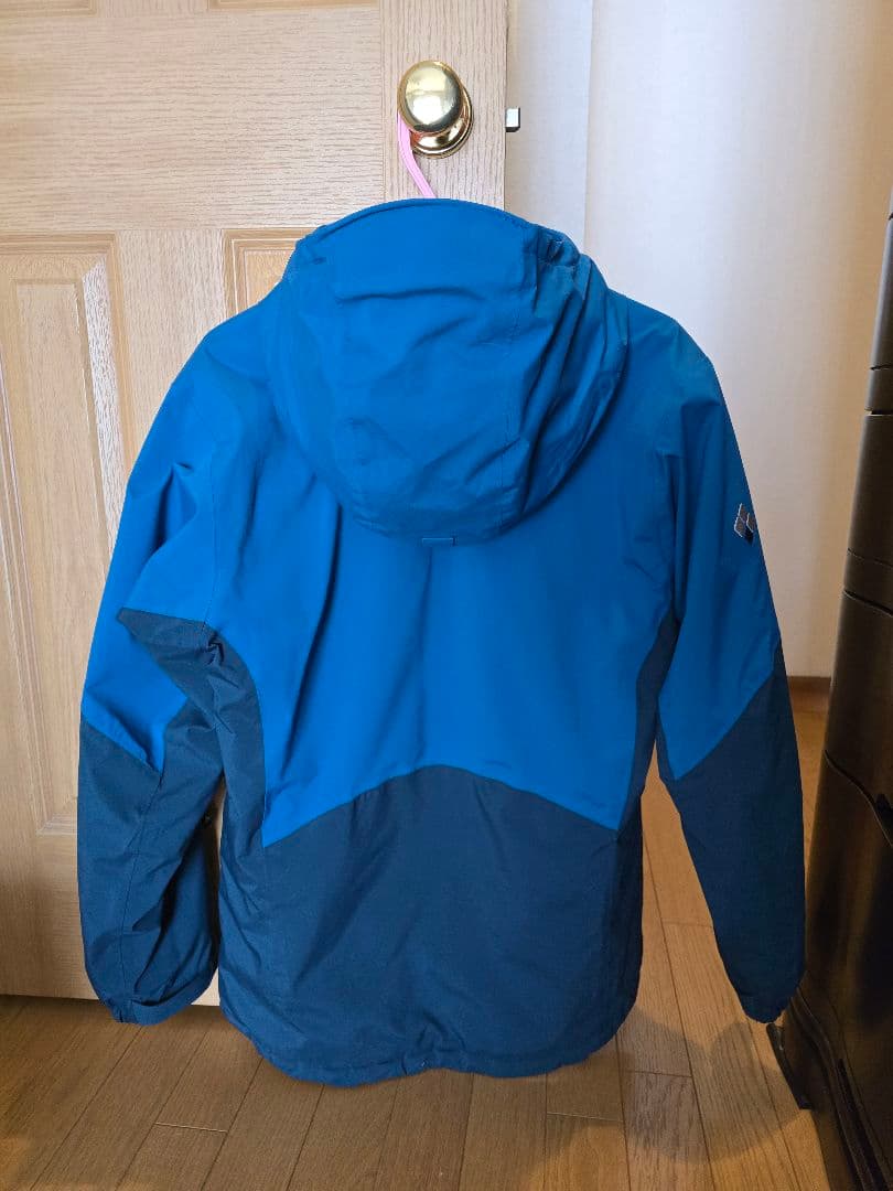 美品　モンベル　パウダーホップパーカー　スキー、スノボ、登山　青　Mサイズ