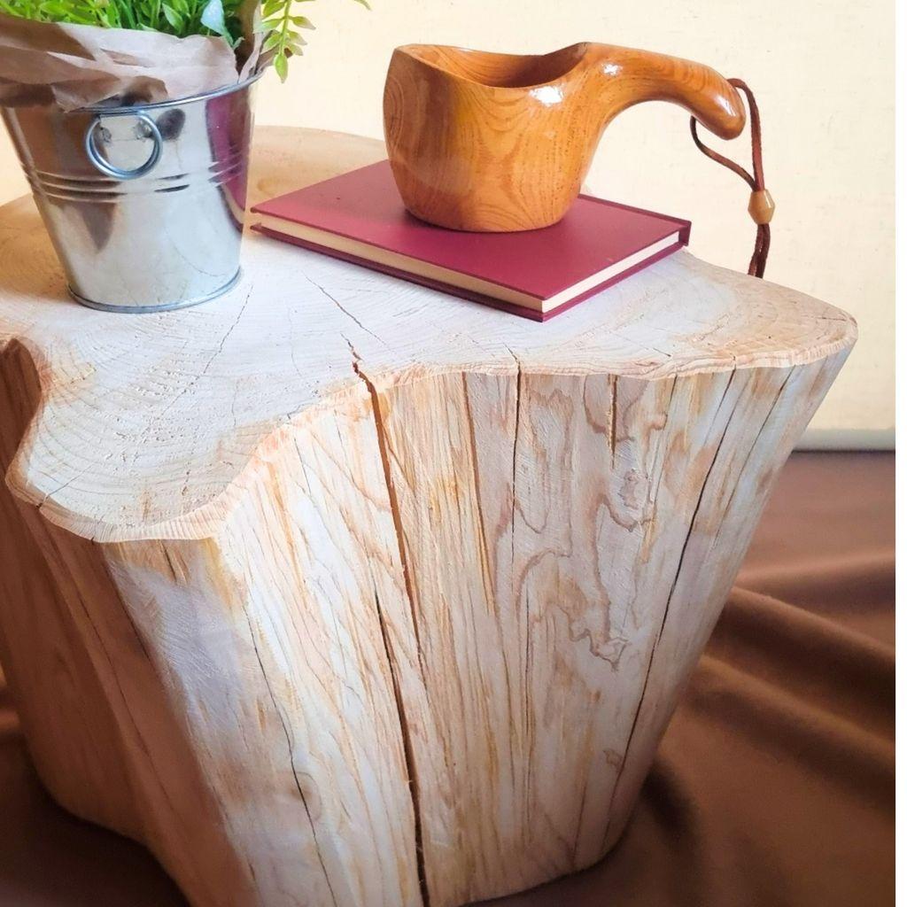 超特大サイズ 天然アロマ ひのきの切株テーブル 根元末広がり