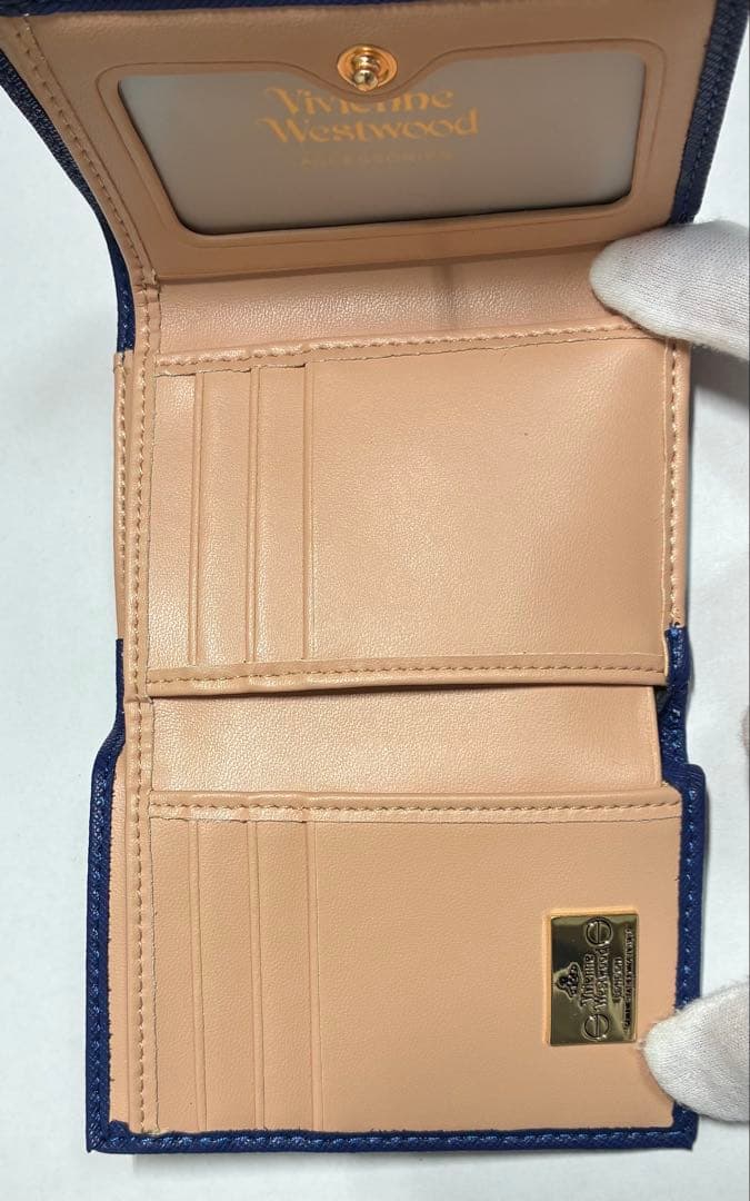 【新品】Vivienne Westwood 折財布 青 シンプル がま口 定番