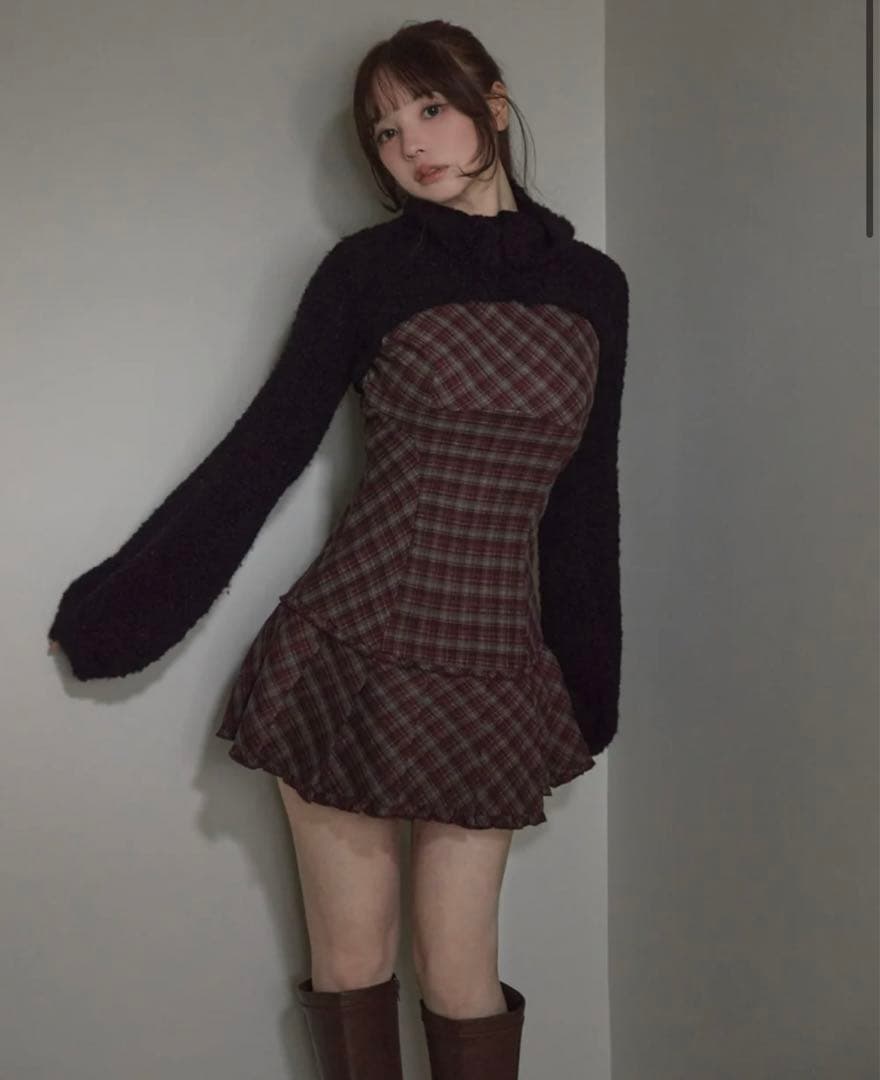 ANDMARY Lulu check set mini dress アンドマリー