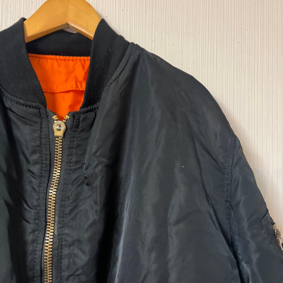 90s アルファ MA-1 サイズL ブラック フライトジャケット USA製