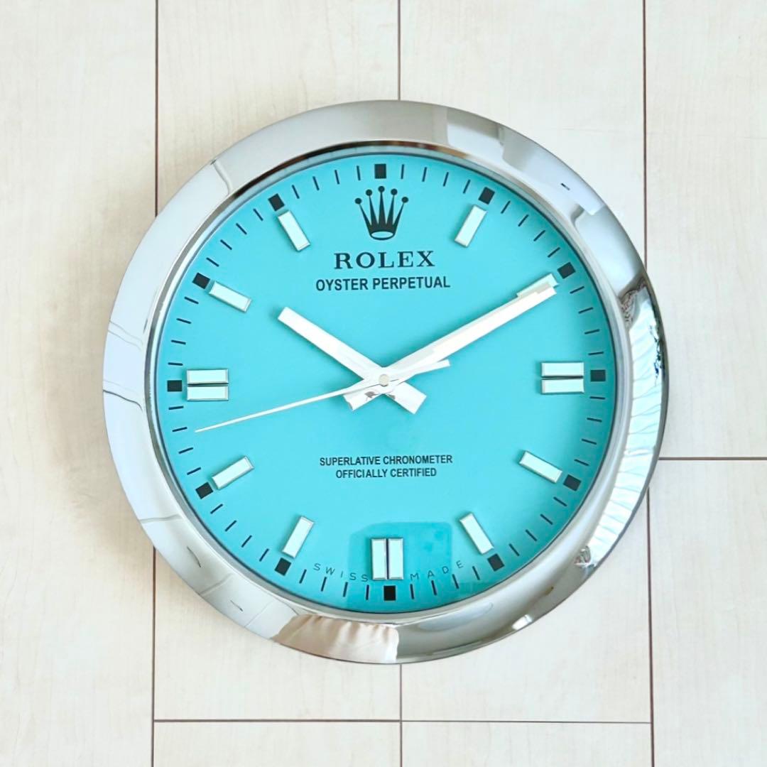 ロレックス 販促品　オイパペ ティファニーブルー 掛け時計 新品未使用
