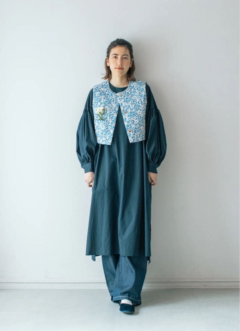 Porter des boutons キルティングリバーシブルショートジレ