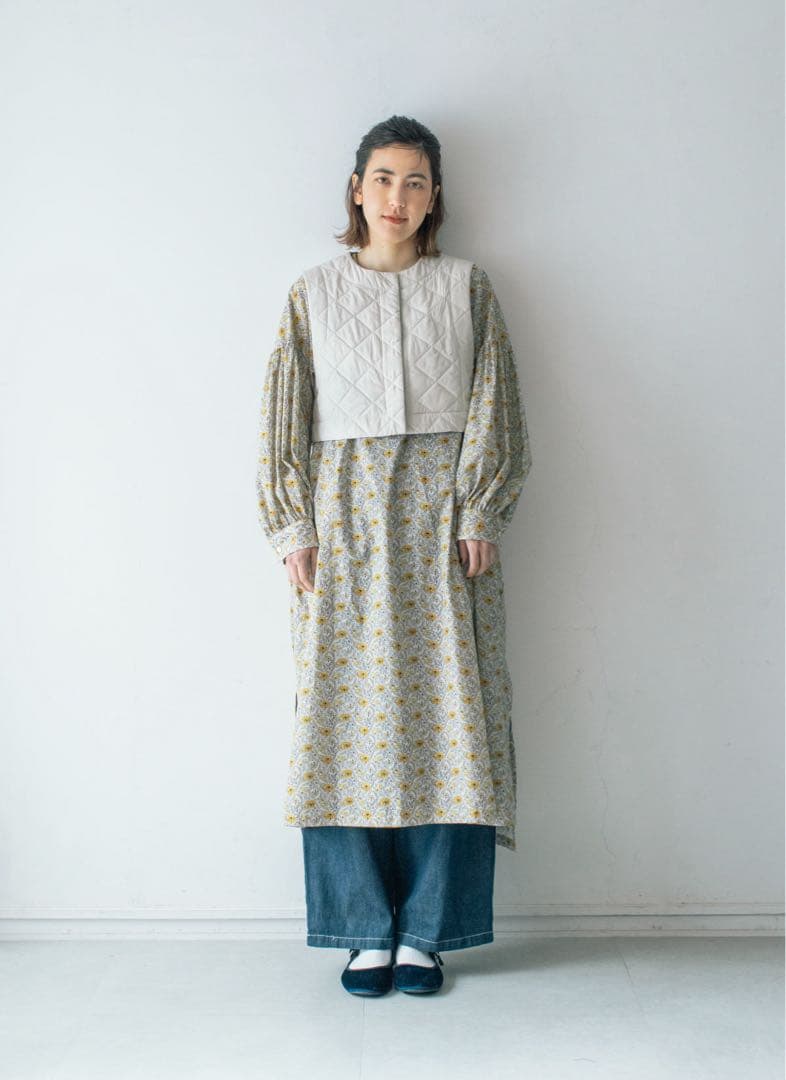 Porter des boutons キルティングリバーシブルショートジレ