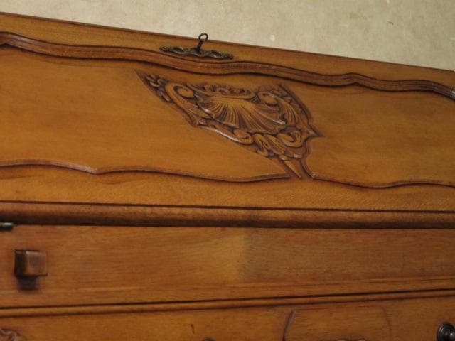 フランス アンティーク ルイ15世様式 彫刻 猫脚 ライティングビューロー