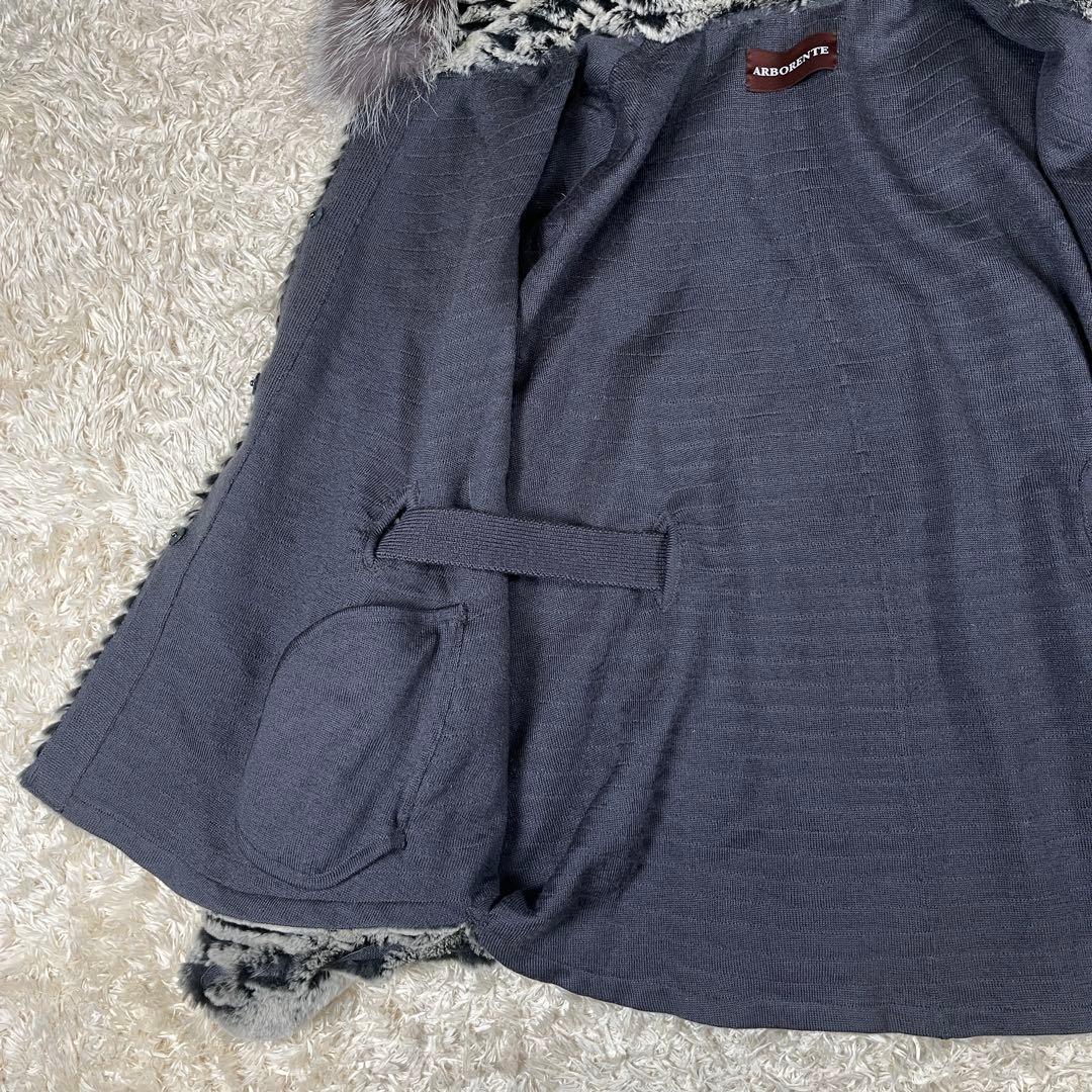 ARBORENTE レッキス シルバーフォックス ファー ポンチョ M~Lサイズ