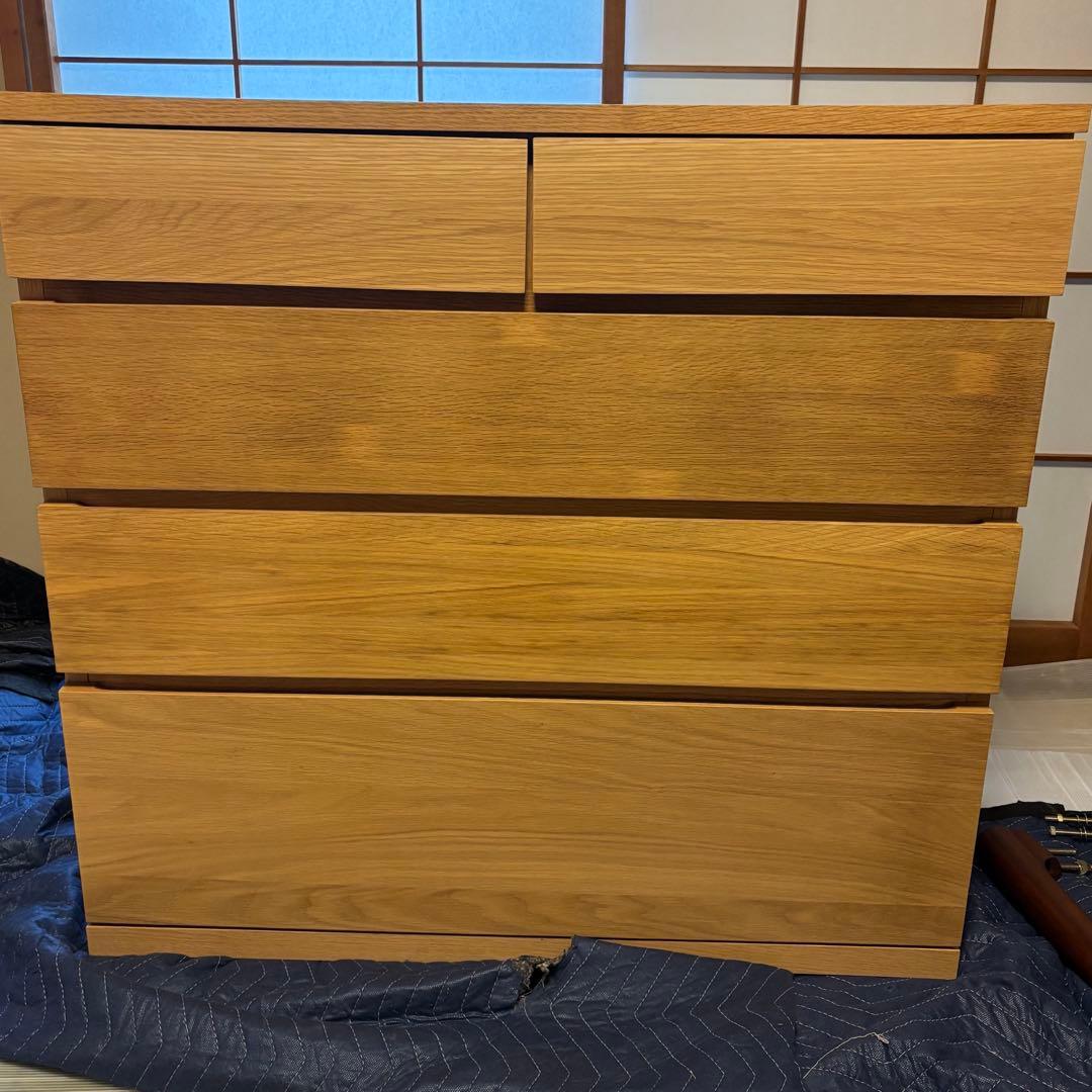 MUJI 無印良品 オーク材 木製チェスト　4段引出