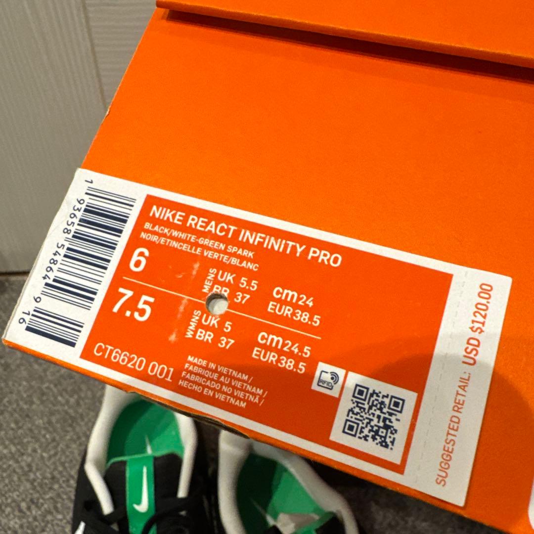 新品Nike REACT INFINITY PRO/CT6620001/24cm