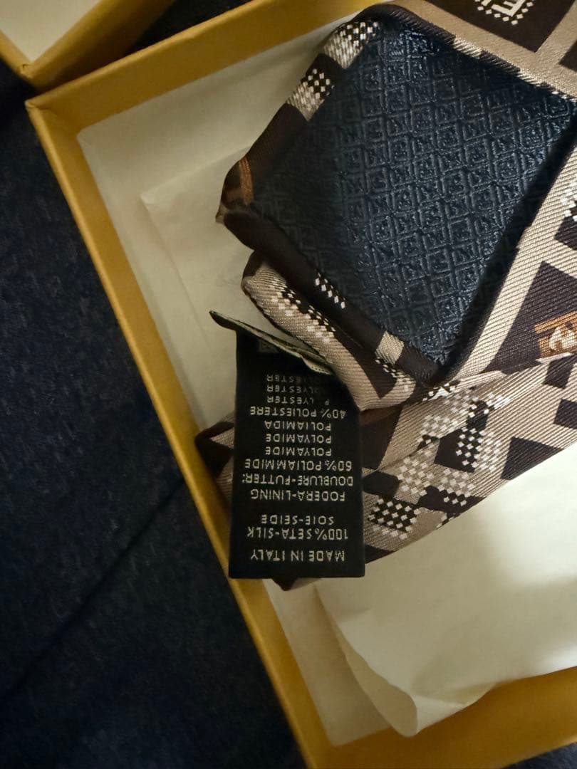 FENDI ロゴパターン シルクネクタイ
