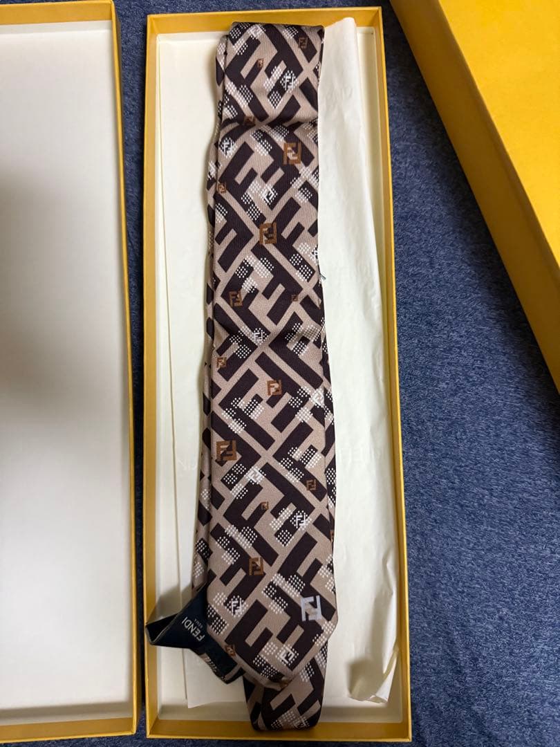 FENDI ロゴパターン シルクネクタイ