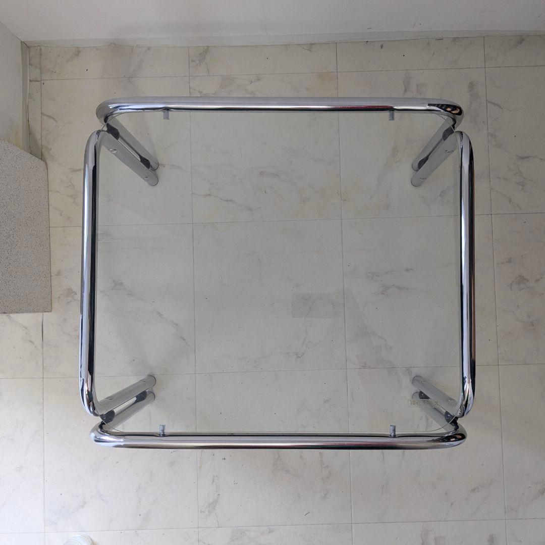 ヴィンテージ クローム ガラステーブル ポストモダン ミッドセンチュリー