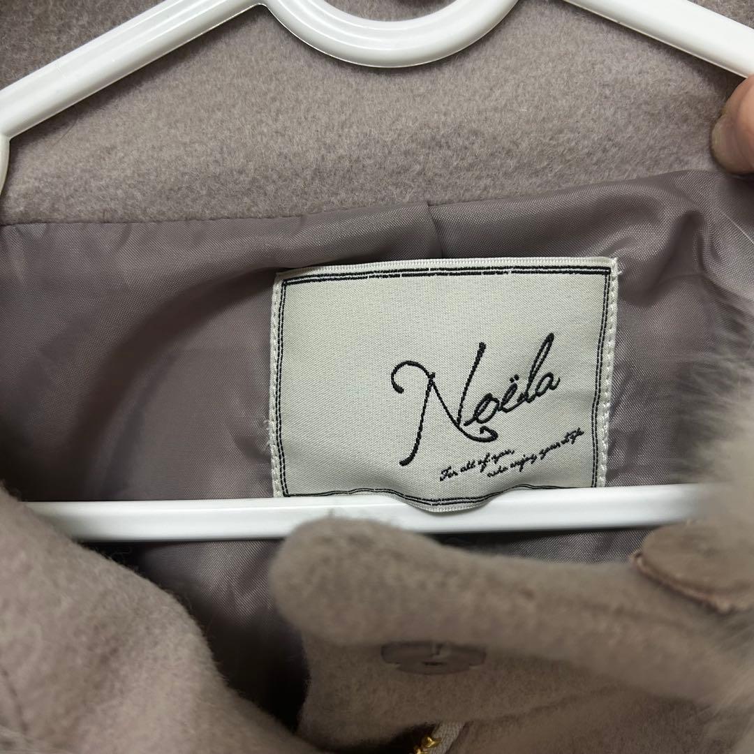 ノエラ　ファー付きポンチョコート　ケープコート　ホワイト　サイズフリー