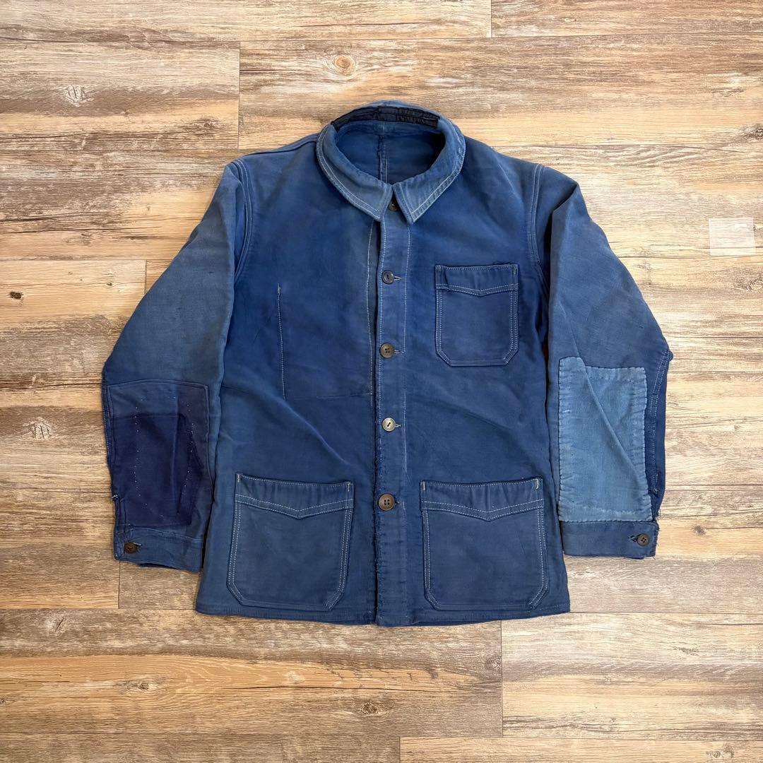 50’s フレンチ モールスキン ワークジャケット ヴィンテージ フェード 古着