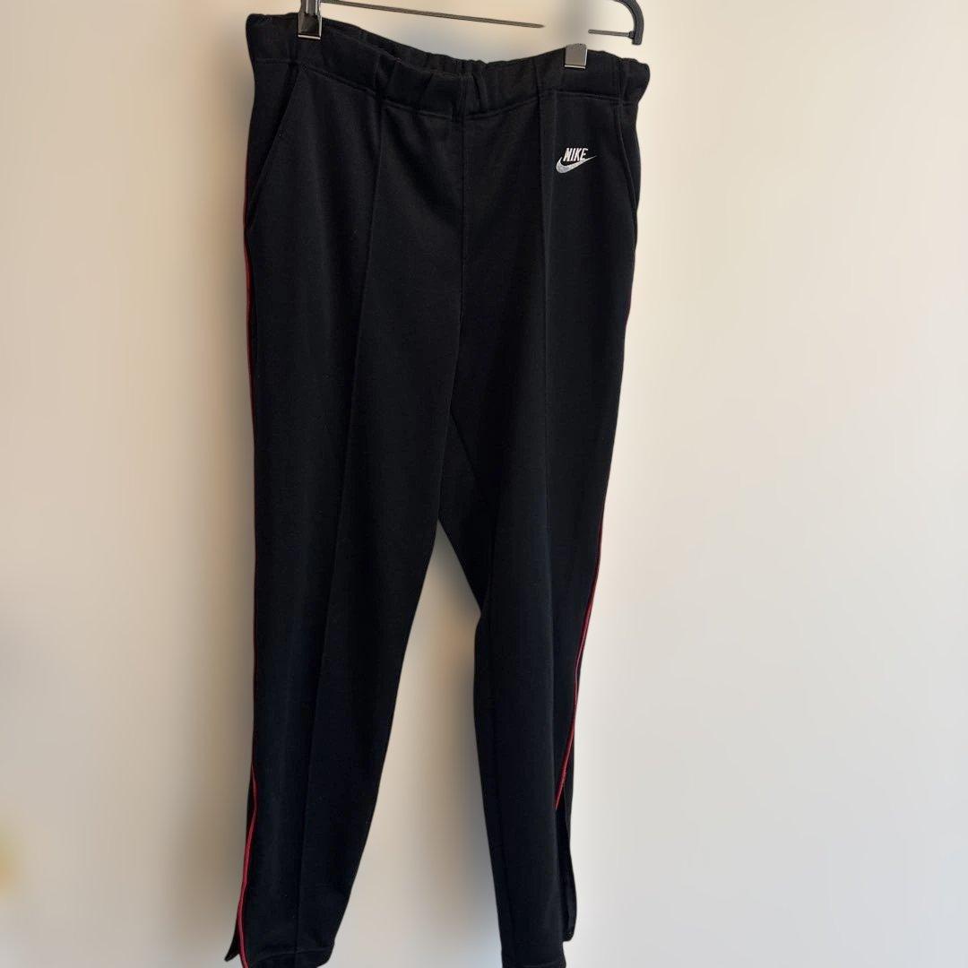 80s OLD NIKE 紺タグトラックパンツ　刺繍ロゴ　ジャージ　ブラック