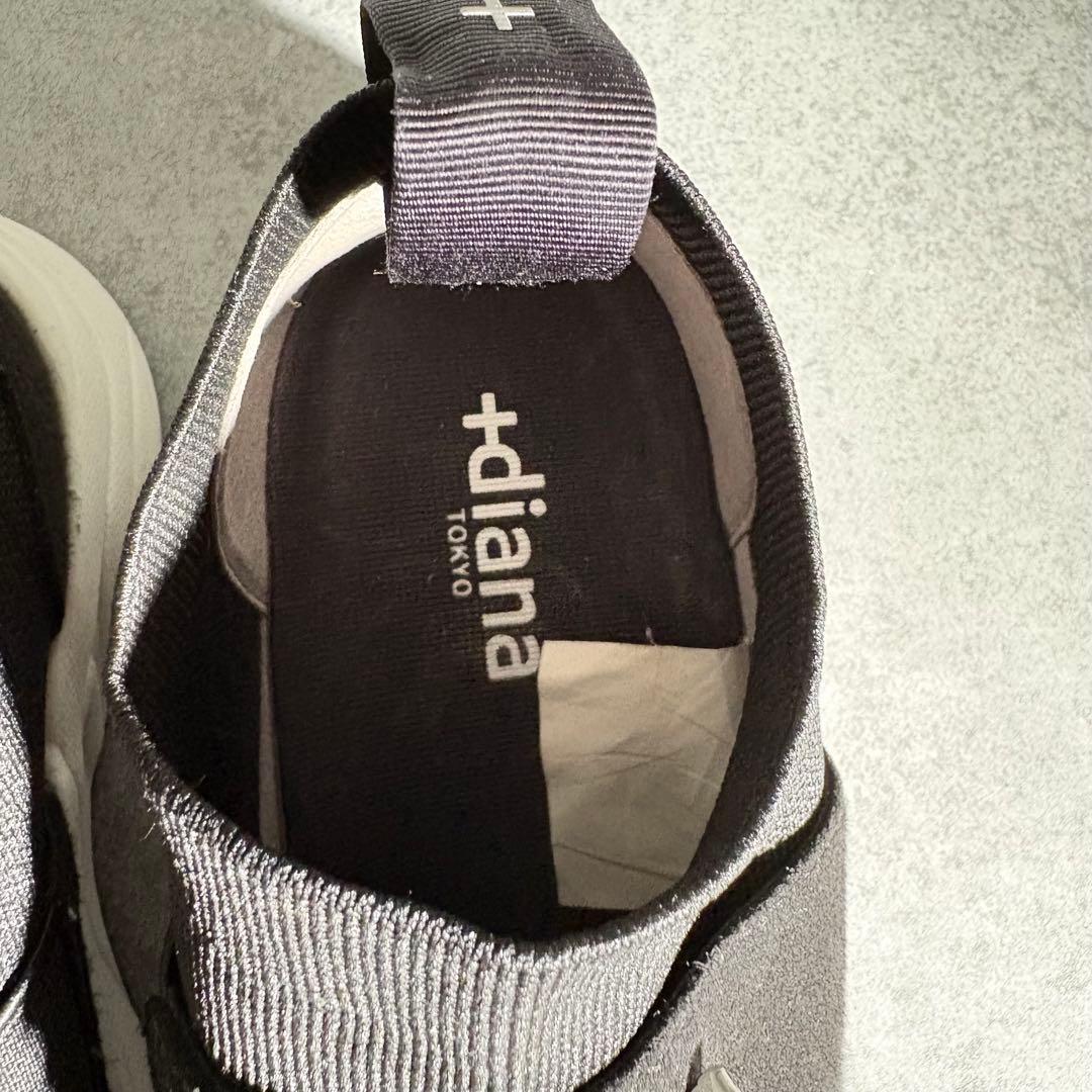 【極美品】プラスダイアナ ニットソックススニーカー クリスタルバックル 22.5