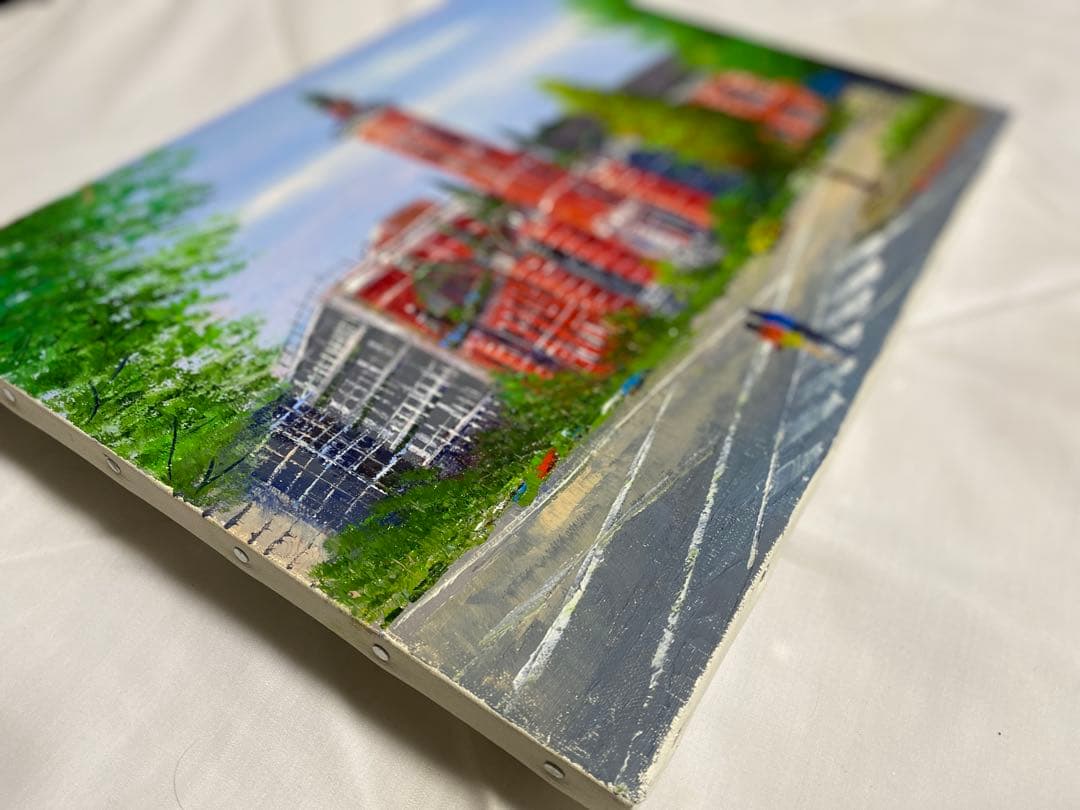 油彩画 横浜開港記念会館 小林幸三 F6