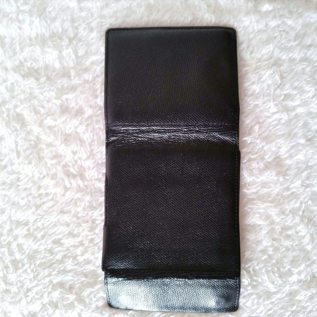 abrAsus 薄い財布 左利き用 ブラック 本革 二つ折り刻印