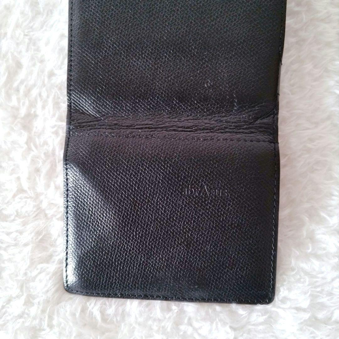 abrAsus 薄い財布 左利き用 ブラック 本革 二つ折り刻印
