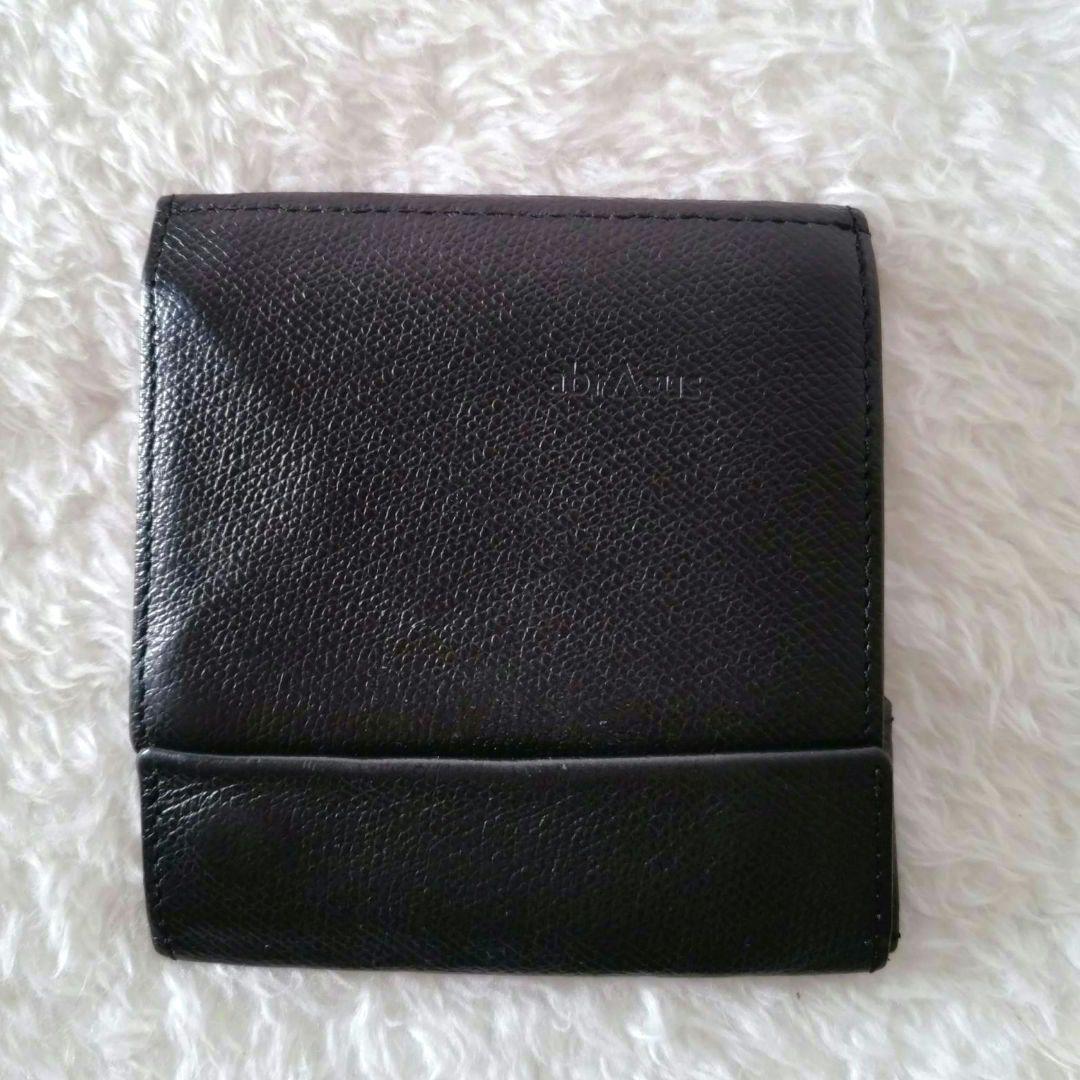 abrAsus 薄い財布 左利き用 ブラック 本革 二つ折り刻印