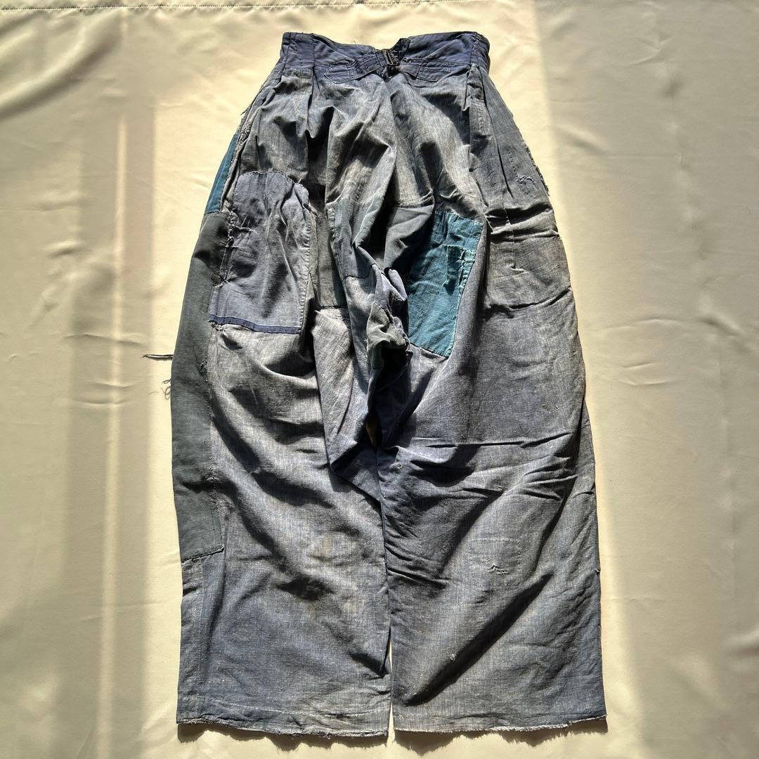40s インディゴリネン パンツ マキニョン フランス vintage 30s