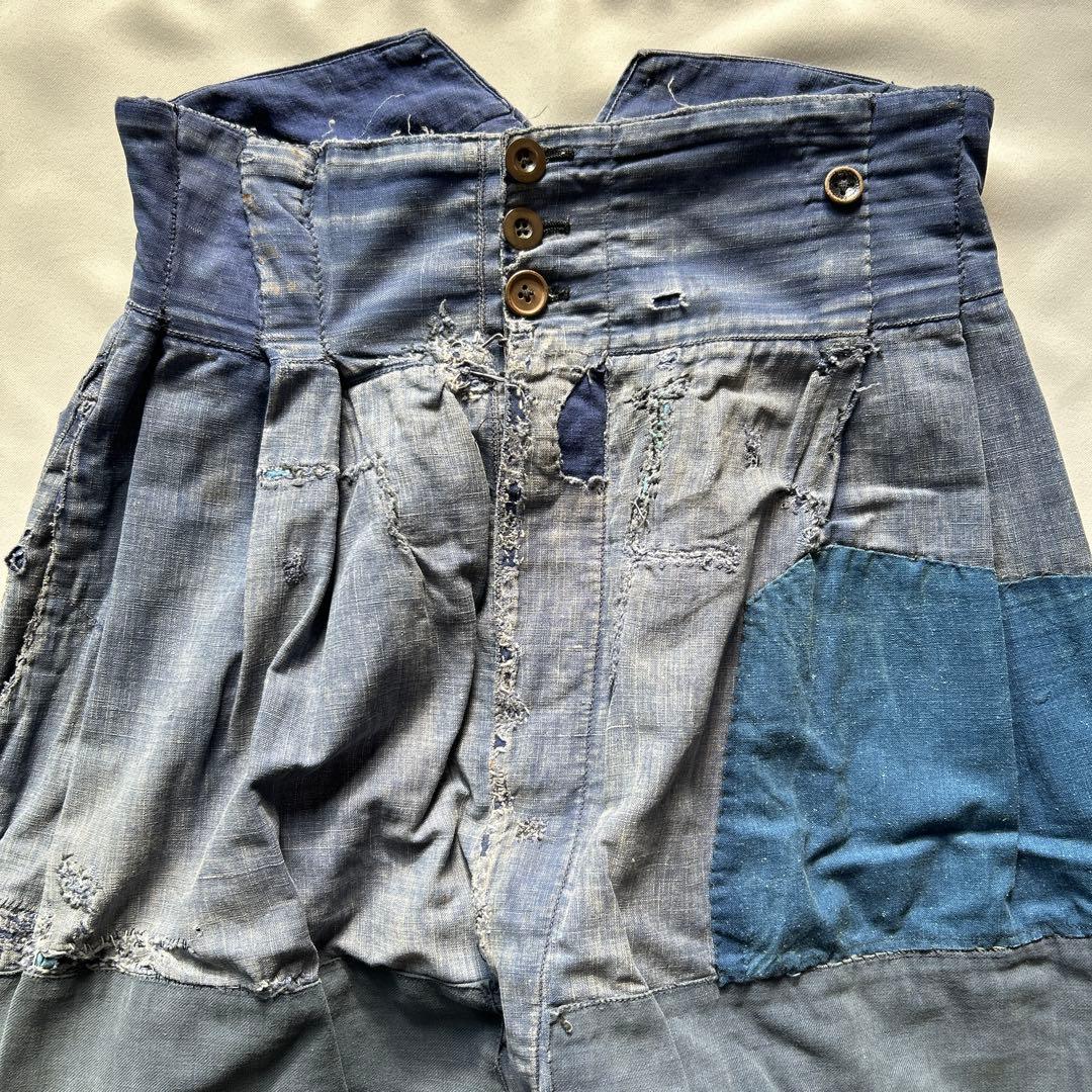 40s インディゴリネン パンツ マキニョン フランス vintage 30s