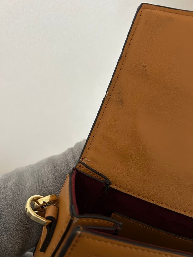 MCM ショルダーバッグ ブラウン ロゴ柄 ゴールド金具