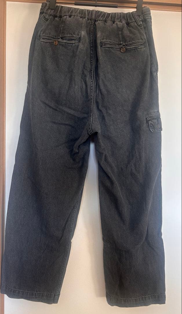 PWA LINEN MIX DENIM TROUSERS S ブラック